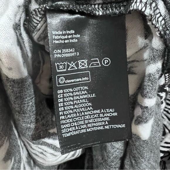 H&M black and white tropical print midi sundress size medium - Picture 5 of 5